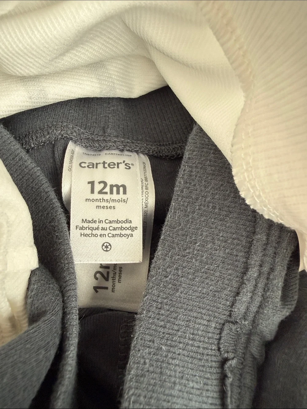 👶 5/$10!! Carter's White 'Little Dude' Sweatshirt with Charcoal Joggers